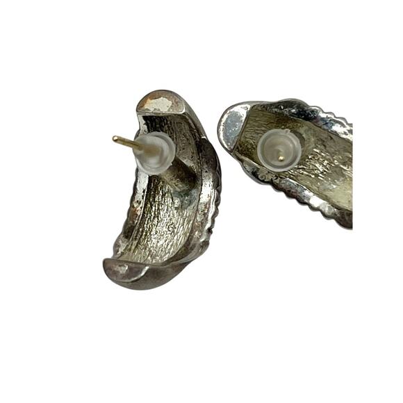 Christin Dior Sterling Silver Half Hoop Textured Earrings (15267) - Picture 7 of 7